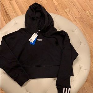 Adidas black cropped hoodie